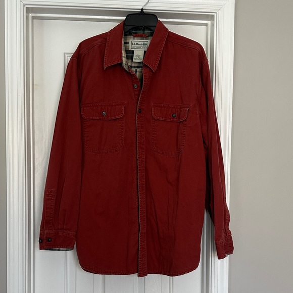 LL bean flannel lined hurricane shirt - Picture 1 of 7